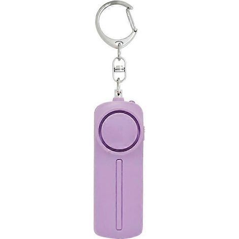 Alarme personnelle sécurisée - Alarme porte-clés d'autodéfense 130 dB avec lumière LED - Alarme de sécurité d'urgence pour femmes, enfants et personnes âgées (violet et gris)