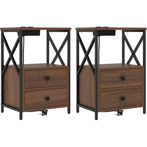Maison Exclusive - Armadio da Notte 2 pcs Rovere Marrone 40 x 31 x 60 cm