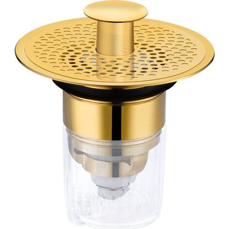 Waschbeckenstöpsel, 34 40 mm, universeller Pop up Abflussstöpsel für Küche und Bad, Abflussstöpsel mit Antiverstopfungs und Geruchsfilter, silber (1/5)