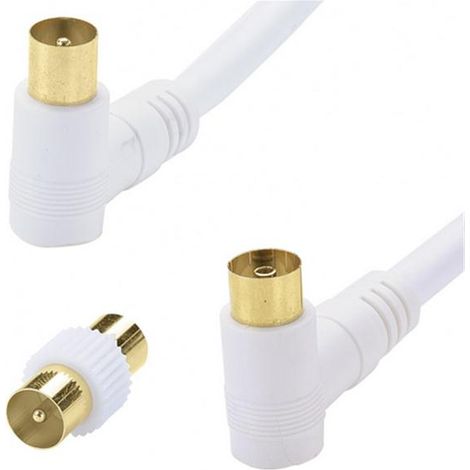 Erard - tv-kabel 9,52 mm abgewinkelt bei 90° m/f + tv-adapter 9 2m - 724499 - 3700117244997