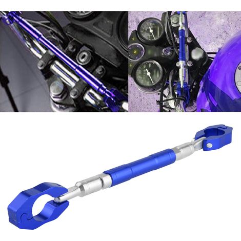 Motorradmodifikationen: 22 mm verstellbare Querstange, verstärkter Lenker und Vorbau, blau. (1/5)