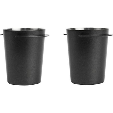 2 Pièces Tasse doseuse,53 mm,Acier inoxydable,Noir,Compatible machine à café commerciale,Accessoire espresso (1/5)