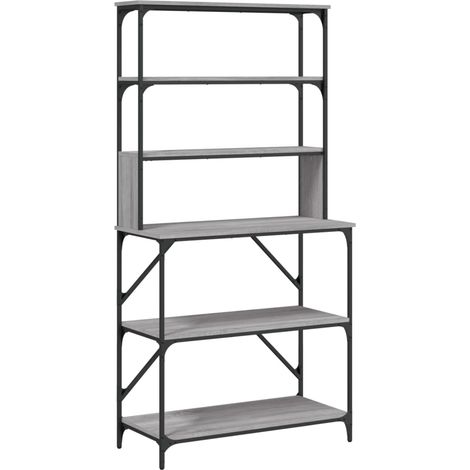 vidaXL Scaffale Cucina 6 Ripiani Grigio Sonoma 90x40x180cm Multistrato (1/5)
