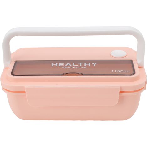 Isolierte Lunchbox (1100 ml), großes Fassungsvermögen, auslaufsicher, ideal für Salate im Büro, hellrosa (1/5)