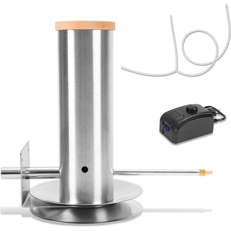 TolleTour Générateur de fumée froide 1,5 L en acier inoxydable avec pompe électrique, fumée réglable, autonomie 3–4 h, pour granulés 2–10 mm (1/5)
