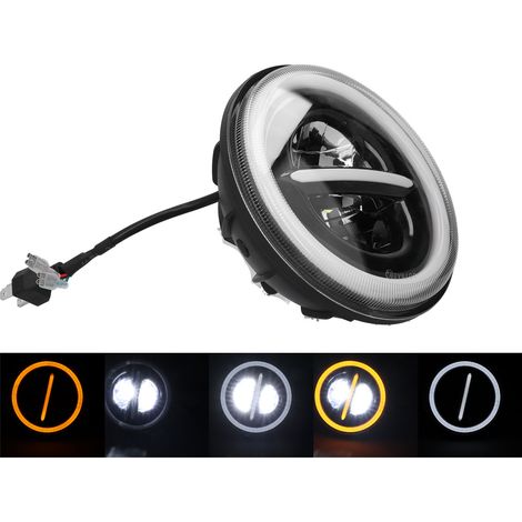 200-W-LED-Scheinwerfer (7 Zoll), 20.000 Lumen, rund, wasserdicht (IP67) für Autos und Motorräder, Hochleistungs-LED-Lampe (1/5)