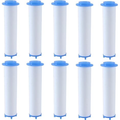 Lot de 10 cartouches filtrantes de rechange pour douchette, filtre en coton PP, pommeau de douche 85 x 24 mm pour une eau purifiée et plus douce. (1/5)