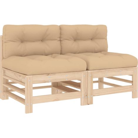 Maison Exclusive - Divani Centrali con Cuscini 2 pz in Legno Massello di Pino