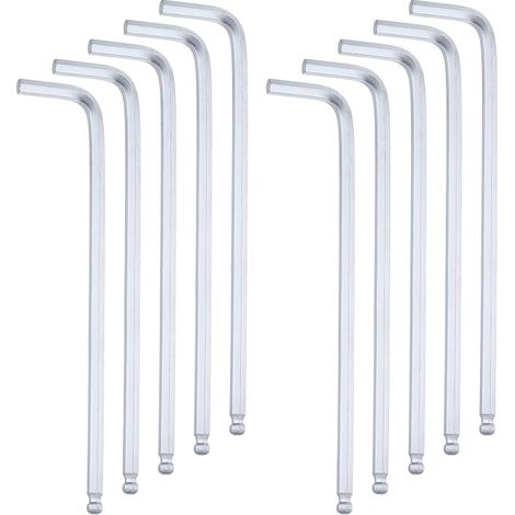 10Pcs Clé Hexagonale À Bout Sphérique 5mm Clés Hexagonale Argent (1/5)
