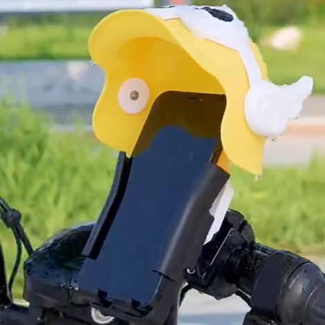 Niedliche Handyhalterung für Motorradhelme, gelbe Lenkerhalterung für Rückspiegel, rutschfest, neigbar, vibrationsdämpfend, Navigationshalterung für E-Bikes, klein, robuste Befestigung (1/5)