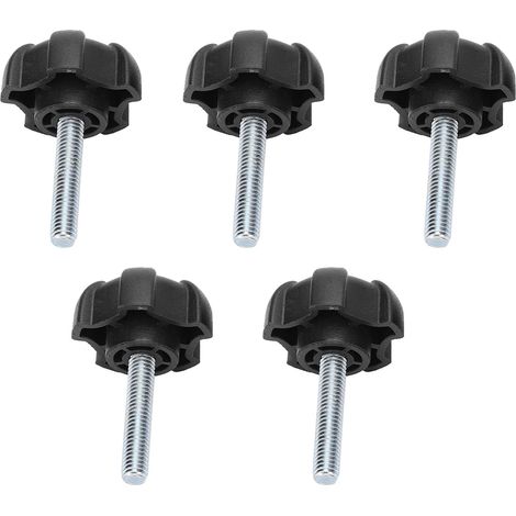 BOUTON ÉTOILE À CINQ POINTES EN PLASTIQUE M6-30 VIS À MAIN POUR MEUBLE NOIR (1/5)