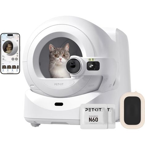 Self-Cleaning Cat Litter, Improved Self-Cleaning Litter Tray with 1080P HD Camera, Intelligent Cleaning, 70L Capacity, AI Health Tracking, Ultra Quiet and Safe (1/5)