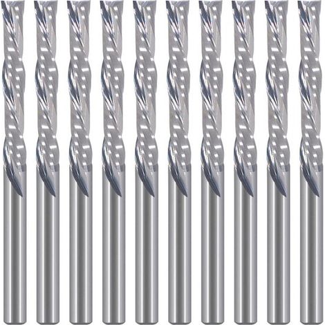 Fresas para madera, 2 ranuras, vástago/diámetro de corte de 1/8", longitud de corte de 22 mm, carburo de tungsteno para corte de madera CNC (1/4)