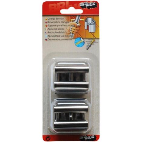 FPLUS cuelga esc.simple inox (2 uds) , Soporte para mangos. Adhesivo
Acero inox. Blister 2 uds.