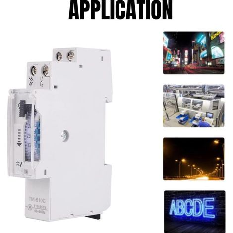 Mini-Zeitschaltuhr TM610C – Hochpräziser Timer 220 V für Energiesparbeleuchtung (DIN-Schienen) – Manuelle/Automatische Funktion (1/5)