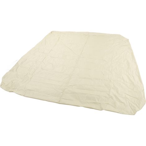 Housse de protection pour baignoire extérieure 190 cm en taffetas de polyester enduit d'argent, imperméable, pour sources thermales, format carré, résistante à la pluie, 210 x 210 x 30 cm, beige (1/5)
