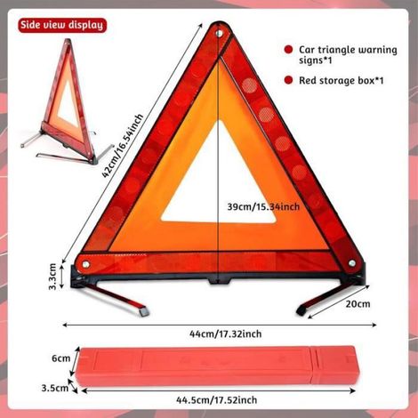 Triangles de signalisation pour Auto,Triangle d'urgence Pliable,Triangle Réfléchissant,Utilisé pour Panneaux d'avertissement (1/4)