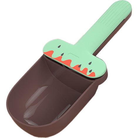 1 Cuillère à croquettes, forme glace, grande capacité, plastique alimentaire, avec clip de fermeture, pour chiens et chats (1/5)