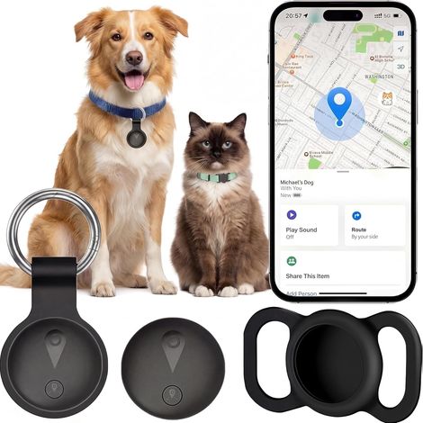 Traceur GPS intelligent pour animaux de compagnie avec collier de fixation en silicone et application de localisation. (1/5)