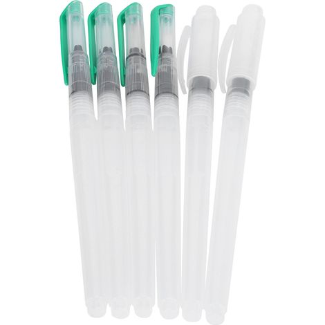 6pcs Water Storage Brush Watercolor Fountain Pens HandPainted Solid Pigment Smudge Palette Accessories SoftHeaded Painting Tool for Student (1/5)