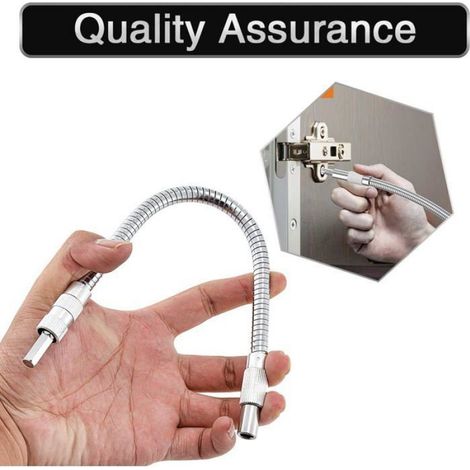 Rallonge flexible Porte-embout pour perceuse, tournevis (150/200/300 mm),Argent 3 pièces (1/5)
