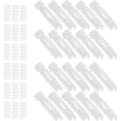 Crochets de rideaux en plastique compatibles avec les rails supérieurs réglables pour stores verticaux (1 jeu) (1/5)