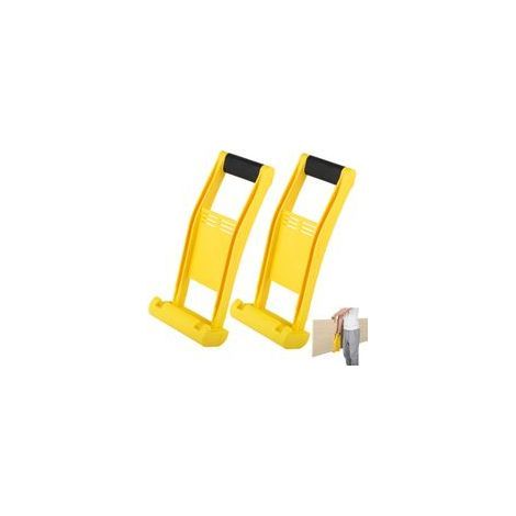 Lot de 2 supports de plaques de plâtre, poignées de transport en plastique pour cloison sèche, outil de transport de panneaux avec capacité de charge de 80 kg, outils de levage antidérapants (1/5)