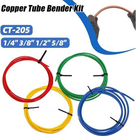 Jeu de 4 bandes protectrices en cuivre pour tuyaux - 1/4", 3/8", 1/2", 5/8" - Protection et manchon pour tuyaux courbés - 4 mètres (1/4)