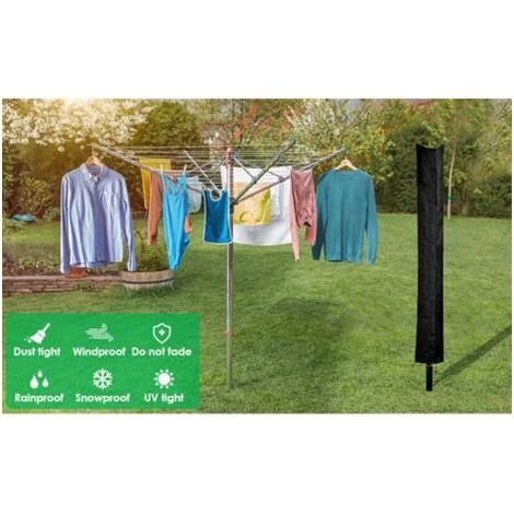 1 housse de protection séchoir parapluie, Oxford 210D, étanche et anti-UV, pour étendoir rotatif 168 x 28 cm, usage extérieur (1/3)