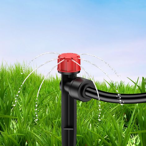 30 arroseurs goutte-à-goutte réglables à 8 trous avec piquet, émetteurs d'arrosage micro à 360 degrés, pièces de système d'irrigation goutte-à-goutte pour tube de 1/4 pouce (1/5)