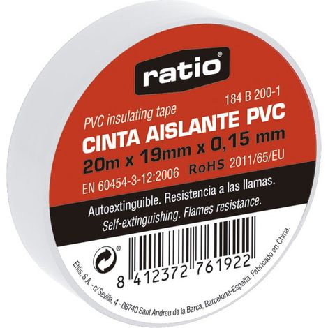 Cinta aislante PVC Blanca - 20 m.