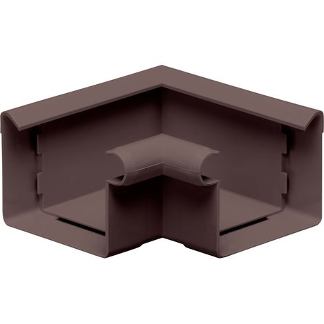 INEFA Rinnenwinkel 90 Grad kastenförmig Innenwinkel, PVC Wulst innen, Verbindungsstück Dachrinnenzubehör, Made in Germany - NW68 / 68mm Dunkelbraun