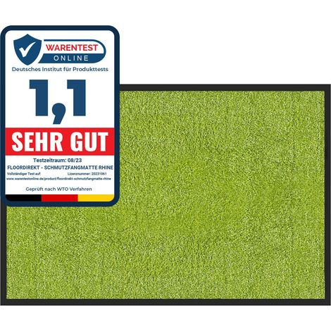 Tapis de Porte Paillasson d'entrée Rhine Vert citron 90 x 150 cm