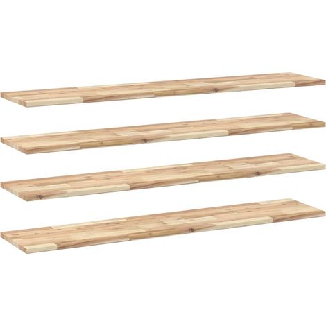 Étagères murales 4 pcs,Étagère flottante 120x30x2 cm acacia massif non traité CFW19598 (1/5)