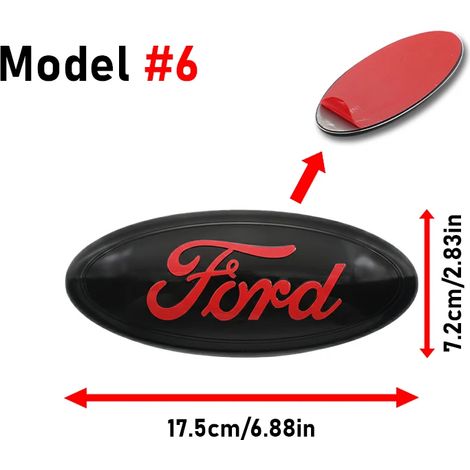 (17,5 x 7,2 cm, modèle 6) - Emblème avant de capot/coffre, autocollant, compatible avec Ford Focus, Mustang, Fiesta, Puma, Ranger, Kuga, MK7 MAX, F150, Mondeo et Escape (1/5)