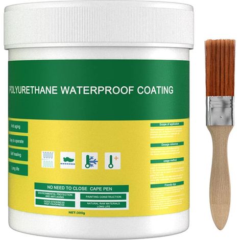 Scellant invisible imperméable, revêtement anti-fuite adhésif en polyuréthane pour la toiture de la salle de bain de la maison (300g), Transparent (1/5)