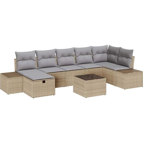 Maison Exclusive - Set di divani con cuscino 7 pcs polyrattan