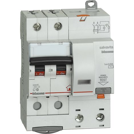 BTicino GC8230AC10 Differential-Leistungsschalter BTDIN-RS 2P AC Typ 10A