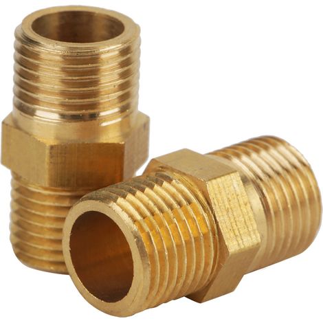 20 pièces Adaptateur rapide de raccord hexagonal en laiton à filetage extérieur 1/8 BSP vers 1/8 BSP (1/5)