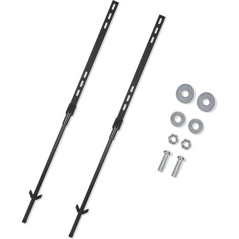 2pcs Support de signalisation extérieure Piquet de signalisation de jardin pour panneau de sécurité, avertissement dans la cour (Noir, 3 pieds) (1/5)