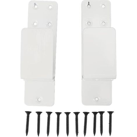 Lot de 2 supports de sécurité pour porte, barre d'ouverture, en acier au carbone, profilé en U, installation rapide, pour abri de jardin, grange ou garage, bois de 2x4, blanc. (1/5)