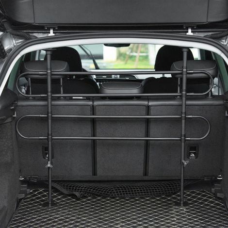 Grille de séparation pour chien universel, barrière de sécurité extensible pour animaux de compagnie, en acier noir (1/5)