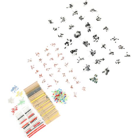 Kit Électronique 200 Pièces: Résistances, Condensateurs, Diodes, LED et Transistors pour Prototypage