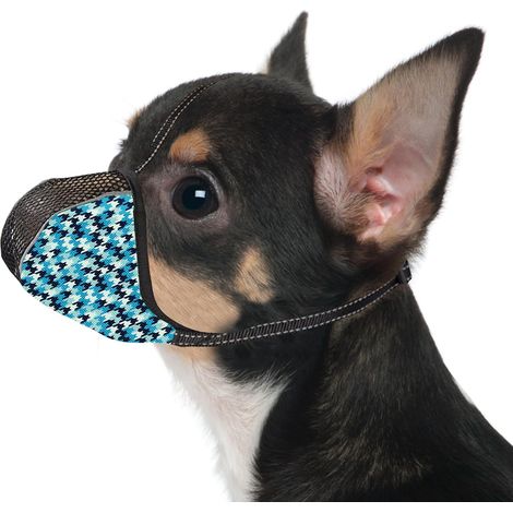 Muselière pour chiens extra petits, en maille aérienne, douce, pour éviter les morsures, la mastication, les aboiements, réfléchissante, réglable, pour le toilettage, la sculpture, bleue (1/5)