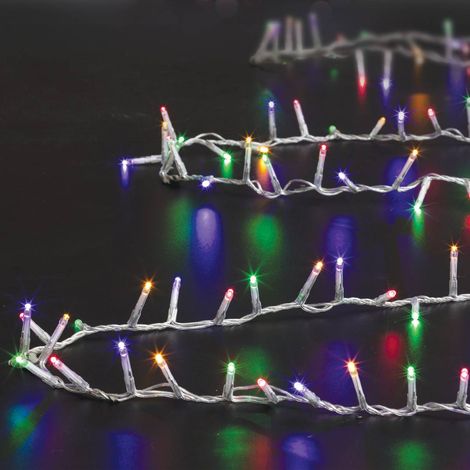 Racimo de iluminación guirnalda 1000 LED 25m exterior multicolor cable transparente - Feeric lights & christmas