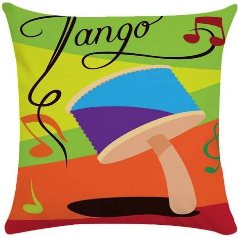 Taie D'oreiller Coton Linen Motif Instrument De Musique Abstrait 40x40 cm Intérieur Extérieur Canapé Lit Chaise Voiture 1 Pièce (1/5)