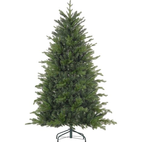 HOMCOM Albero di Natale Artificiale da 180 cm con 1821 Rami Base Metallo Verde (1/5)