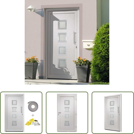 vidaXL Haustür 108x200 cm -  Haustür Weiß 108x200 cm (1/5)