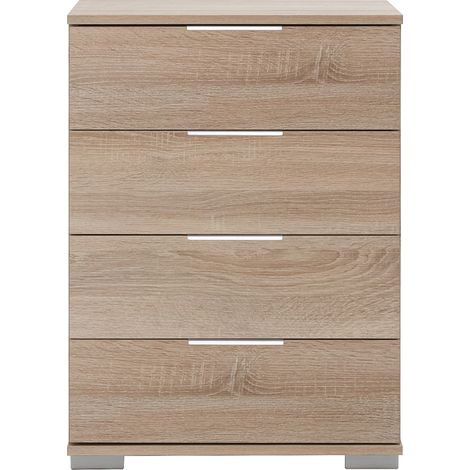 Schlafzimmer Nachttisch Nachtschrank, auch für Boxspringbett geeignet, in Eiche sägerau Nb. ELSTRA-43, B/H/T ca. 52/74/38 cm