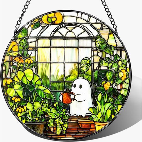Attrape-soleil vitrail 12.5 cm – Ornement intérieur pour fenêtre et mur, idée cadeau Noël et Fête des Mères (1/4)